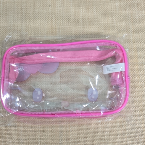 SALE* Sanrio Hello Kitty Transparent Pink Pouch NWOT - Picture 2 of 5
